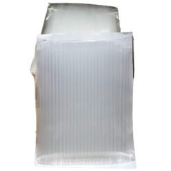 Two clear bubble-padded mailers stacked inside plastic wrap