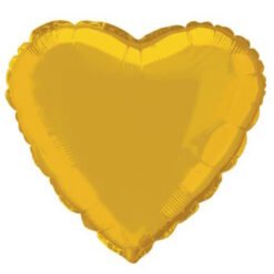 Gold foil heart-shaped balloon, shiny metallic finish