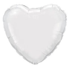 White heart-shaped foil balloon