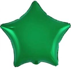 Green five-pointed star-shaped balloon (balloon with a metallic finish)