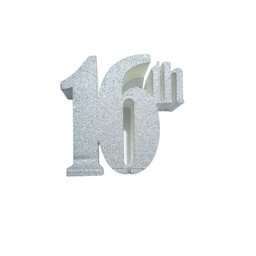 16th Silver Glitter Foam 13cm