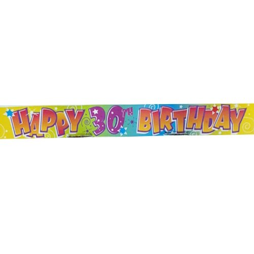 Foil Banner Happy 30th Birthday