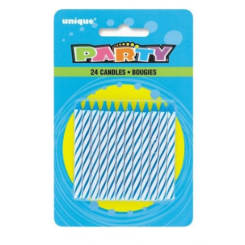 Blue Spiral Candles 24 Pack
