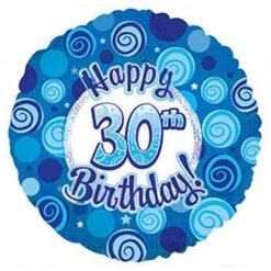 Happy 30 Birthday Blue DAZZLEOONS Foil Balloon