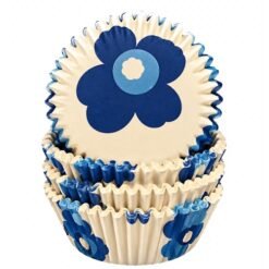 Blue Bloom Flower Patty Pan Case 100 Pack
