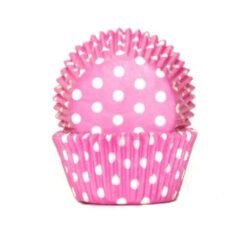 Patty Pans 408 Pastel Pink & White Polka Dot 20Pk