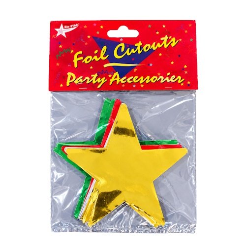 Star Foil Cutouts Multi Coloured 12 Pack